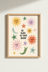 Be Kind Wall Art | Whimsical Celestial Palette, Living Room Decor