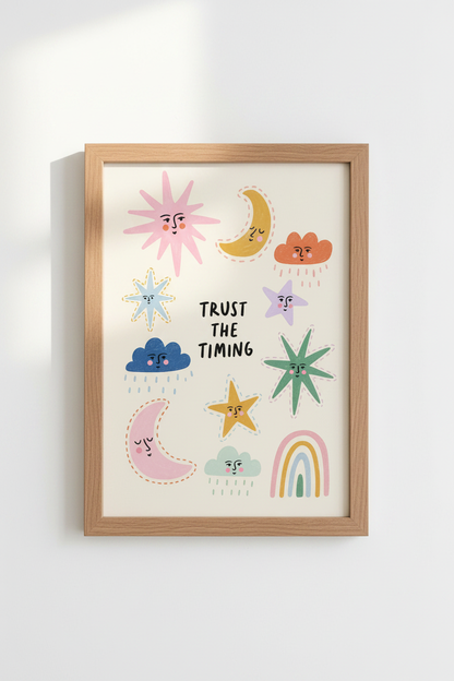 Celestial wall art | Pastel Sun Moon Stars, Nursery Decor