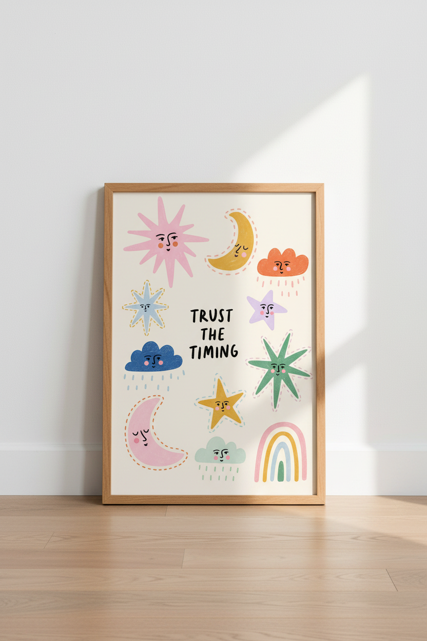 Celestial wall art | Pastel Sun Moon Stars, Nursery Decor