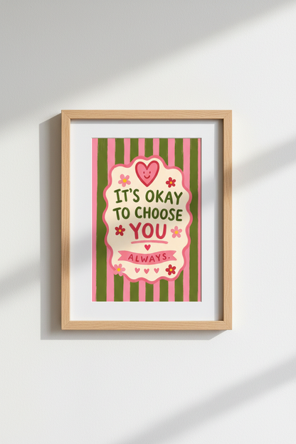 Preppy Pink Wall Art Print | Trendy Dorm Decor | Aesthetic Quote Poster