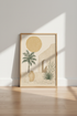 Mediterranean Desert Wall Art | Boho Arch & Palm Tree Print, Earthy Bedroom Decor