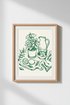 Botanical Wall Art | Minimalist Green Sketch, Kitchen Decor | Poster