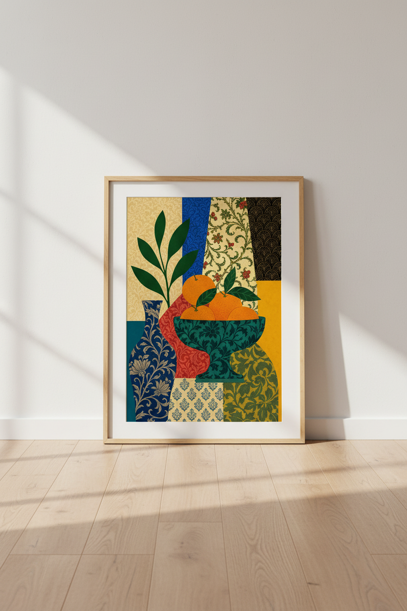 William Morris Orange Print | Vintage Botanical Fruit Wall Art, Modern Kitchen Decor