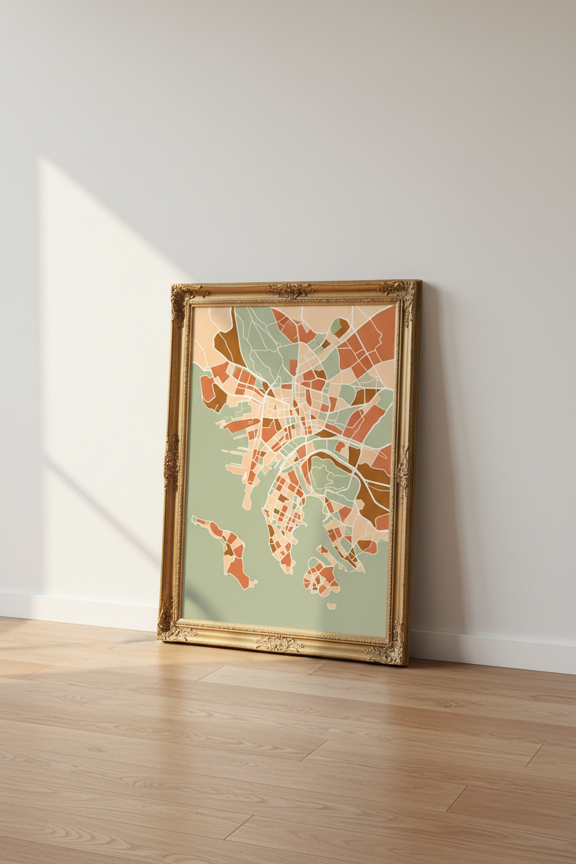 Abstract City map wall art print | Living Room Decor | Minimalist Poster