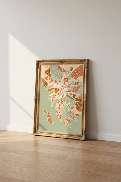 Abstract City map wall art print | Living Room Decor | Minimalist Poster