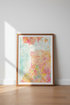 San Francisco Watercolor City Map | Vibrant Pink Pastel Print, Modern Bay Area Decor