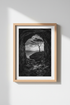 Moody Nature Wall Art | Black and White Tree Poster, Modern Cave Print