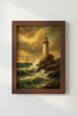 Romantic Maritime Lighthouse Wall Art Print | Living Room Decor | Coastal Poster