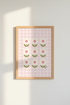 Retro Pink Gingham Daisies Wall Art | Nursery Decor | Pastel Aesthetic Poster