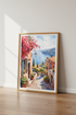 Italian Coastal Watercolor Wall Art | Mediterranean Town Decor | Amalfi Aesthetic Poster