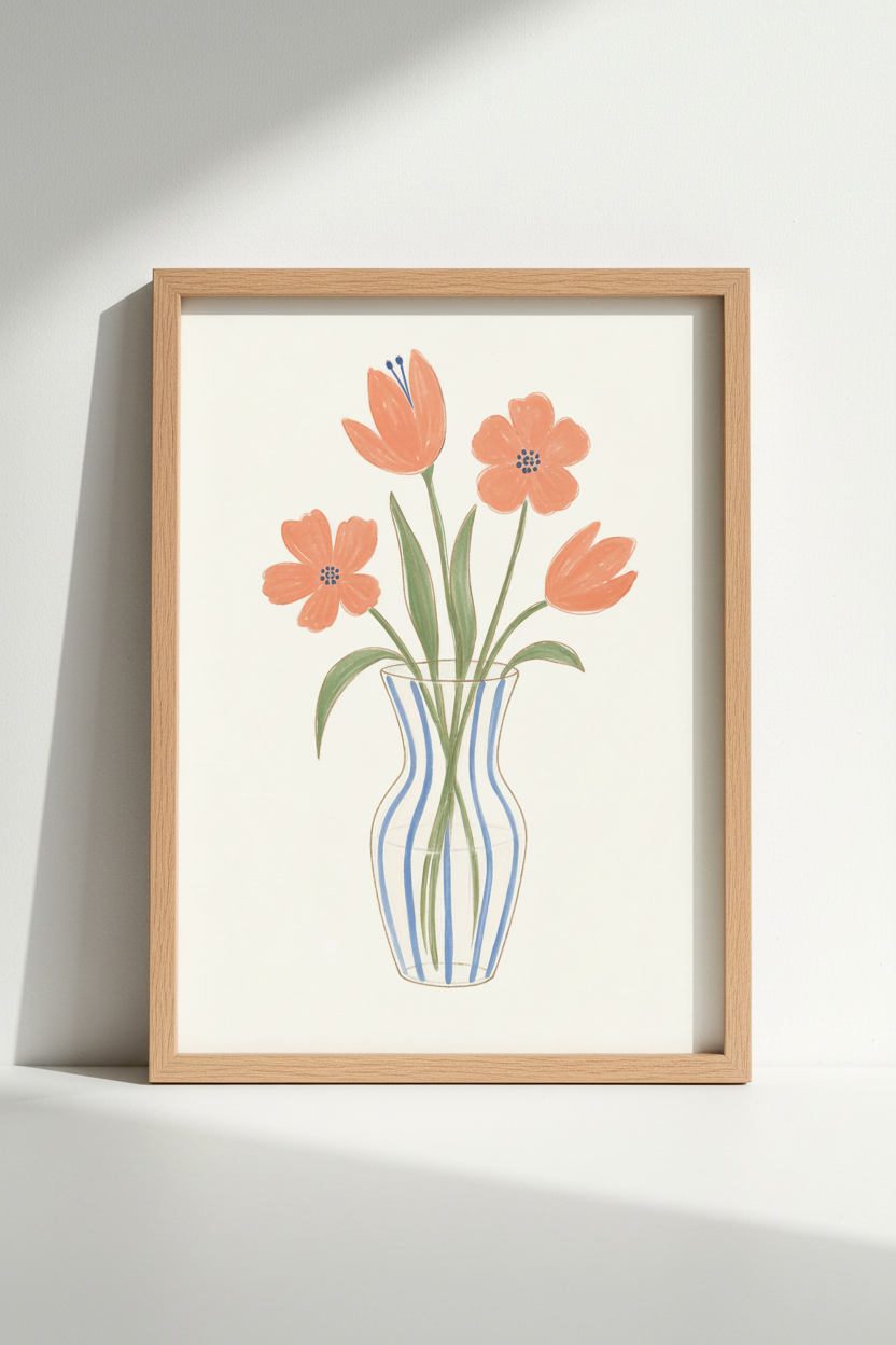 Floral Wall Art Print | Living Room Decor | Bright Poster