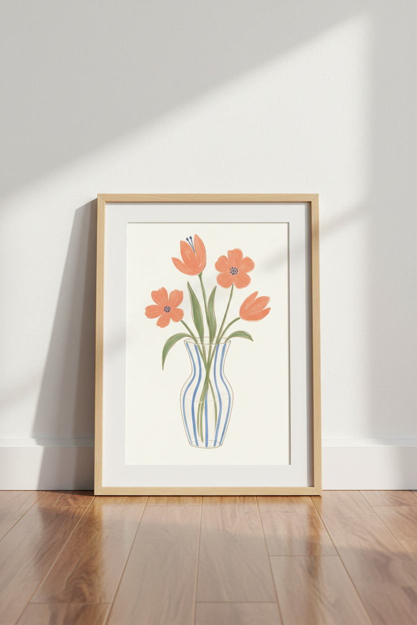 Floral Wall Art Print | Living Room Decor | Bright Poster