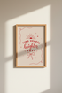 Kind Hearts Brighter Days Wall Art | Red Typography Poster | Boho Office Decor