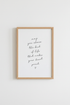 Inspirational Quote Wall Art Print | Minimalist Heart Decor | Cursive Typography Poster