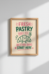 Bakery Wall Art Print | Retro Croissant Poster, Kitchen Dining Room Decor