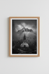 Himalaya Mountain Wall Art | Nepal Stupa Poster, Black and White Zen Decor