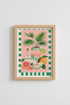 Retro Bar Cart Decor | Paloma Cocktail Print, Pink Tequila Poster for Kitchen & Home Bar