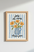 Floral stripe Wall Art Print | Living Room Decor | Coastal Poster