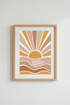 Retro Sunburst Radiate Good Vibes Wall Art | Boho Decor | Terracotta Poster
