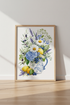 Wildflower Lemon Bouquet Wall Art | Kitchen Decor | Mediterranean Watercolor Print