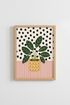 Abstract Botanical Art Print | Modern Pink & Green Boho Poster, Living Room Wall Decor