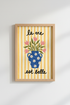 Floral wall art | Blue vase with pink blooms | Living room decor poster