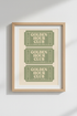 Retro ticket poster | Sage green tones, Living Room Decor