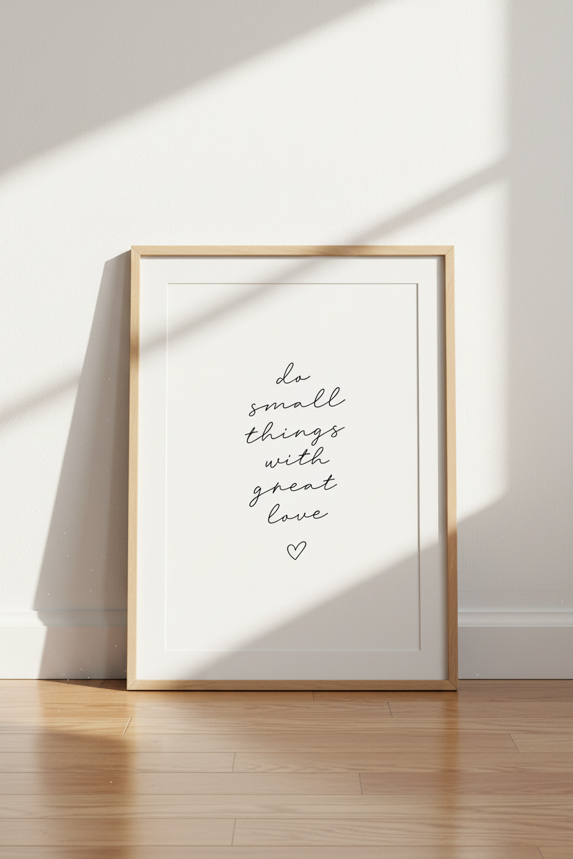 Do Small Things With Great Love | Minimalist Cursive, Bedroom Decor Poster