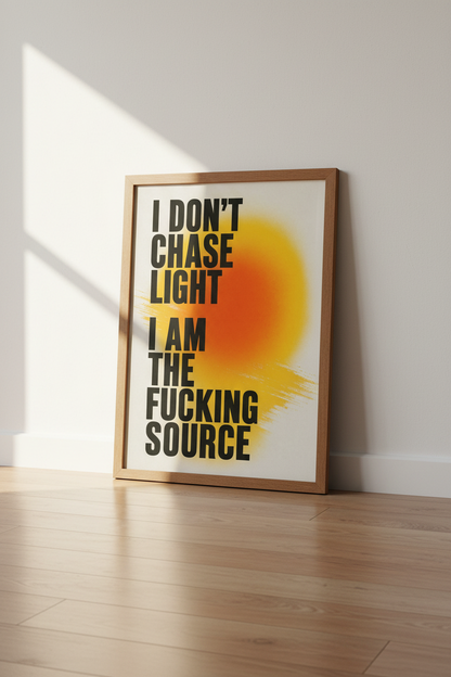 I Am The Source Quote | Aura Gradient Poster, Modern Office Wall Art Decor