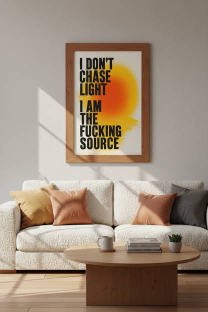 I Am The Source Quote | Aura Gradient Poster, Modern Office Wall Art Decor