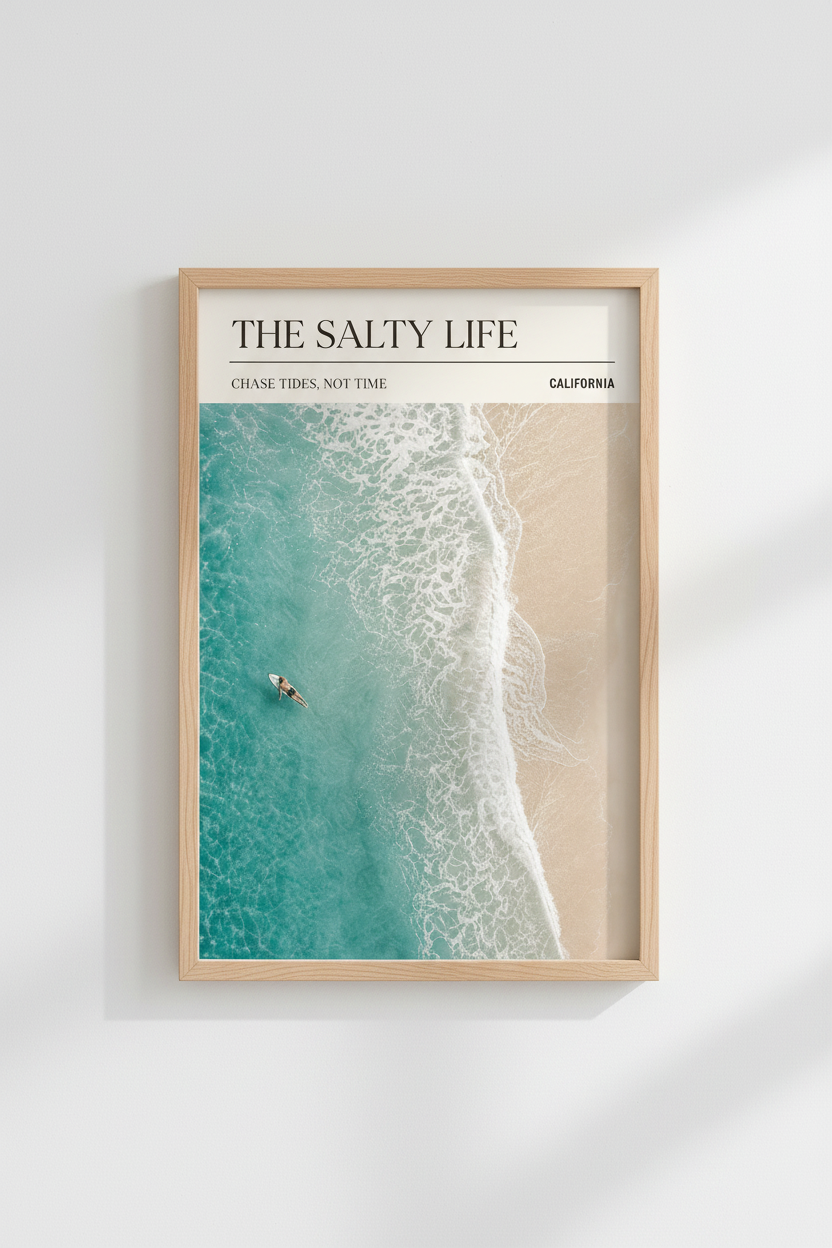Coastal Surf Wall Art | Teal Ocean Photography Poster | Beach House Decor