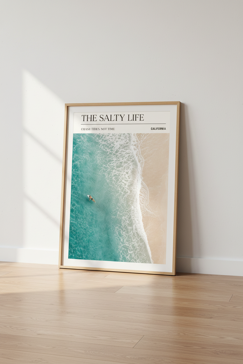 Coastal Surf Wall Art | Teal Ocean Photography Poster | Beach House Decor