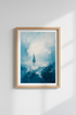 Coastal Sailing Wall Art | Nautical Blue Ocean Painting, Beach House Decor