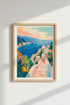 Amalfi Coast Wall Art Print | Italian Positano Decor, Palette Knife Poster