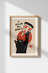 Funny Cat Pizza Print | Cute Retro Kitchen Wall Art | Minimalist Foodie Poster