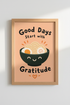Ramen Kitchen Art Print | Japanese Food Decor, Cute Gratitude Poster