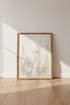 White Egret Bird Painting | Neutral Coastal Heron Print, Living Room Wall Art