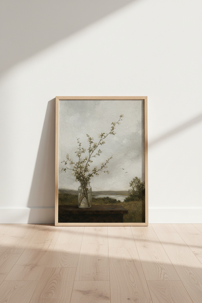 Blossom wall art | Soft pastels, vintage vibe | Living room decor