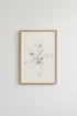 Wildflower Vase Sketch | Minimalist Charcoal Botanical Art, Bedroom Decor