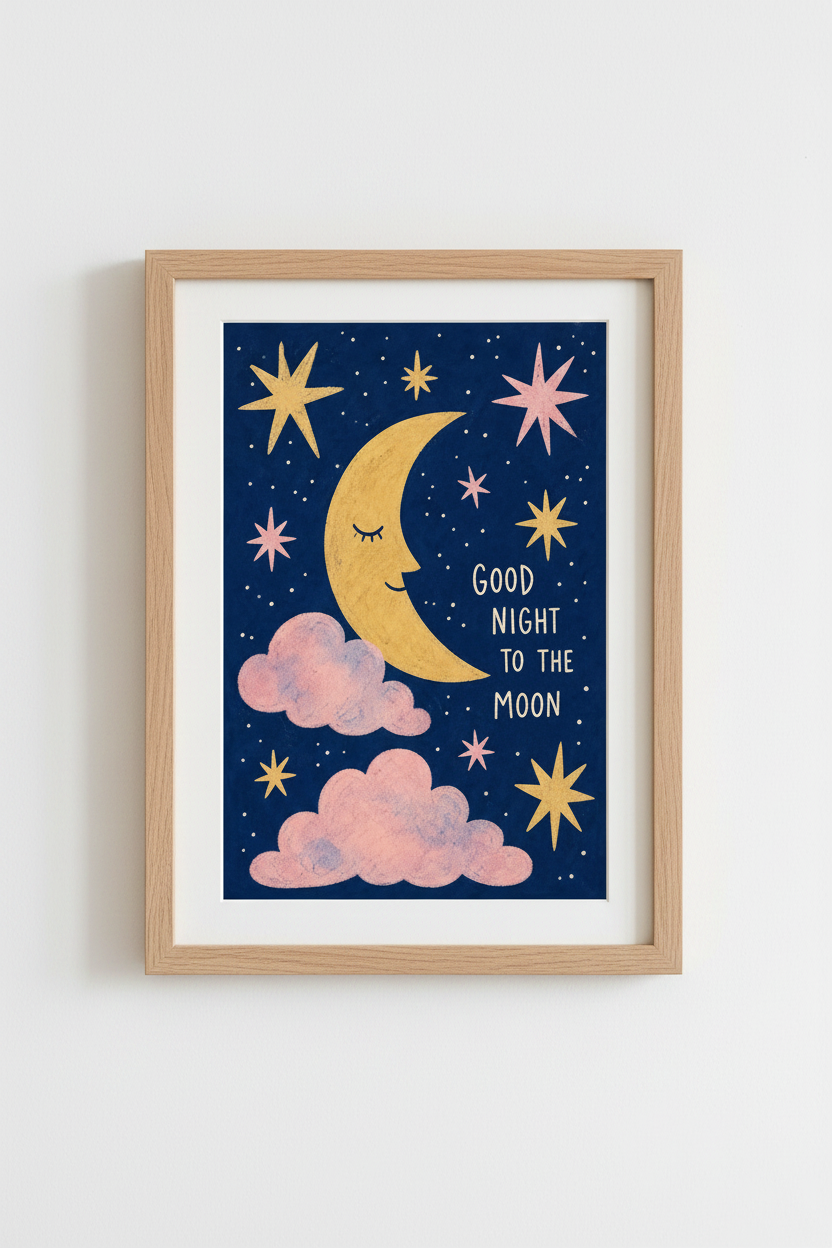 Moon Wall Art Print | Nursery Decor | Dreamy Aesthetic Poster