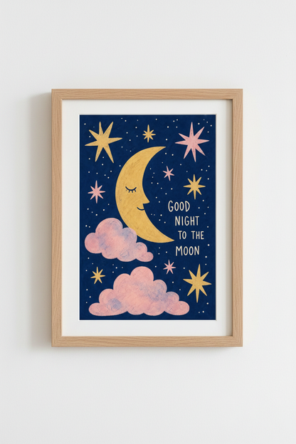 Moon Wall Art Print | Nursery Decor | Dreamy Aesthetic Poster