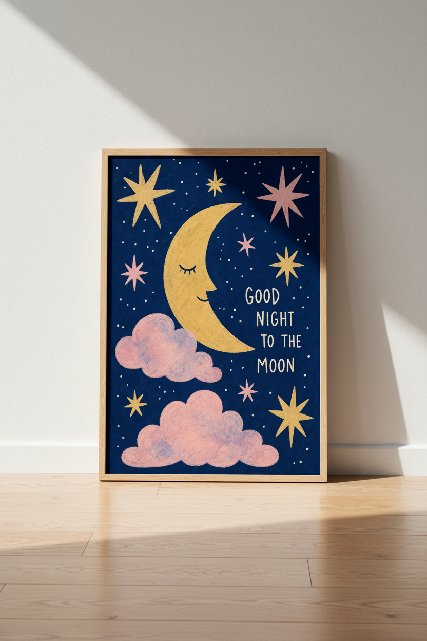 Moon Wall Art Print | Nursery Decor | Dreamy Aesthetic Poster