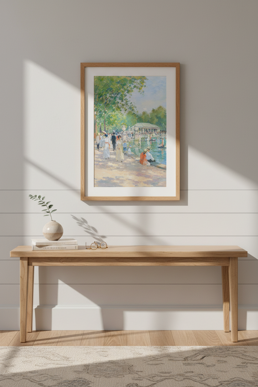 Impressionist park wall art | Soft pastels, Living Room Decor | Serene poster