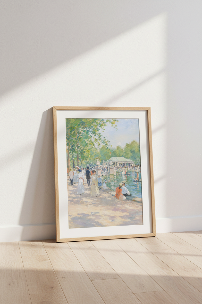 Impressionist park wall art | Soft pastels, Living Room Decor | Serene poster