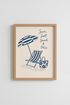 Coastal Beach Wall Art | Blue Minimalist Summer Print | Beach House Decor