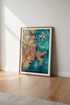 Sydney Map Wall Art | Teal Watercolor City Poster, Modern Living Room Decor