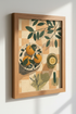 Citrus Fruit Still Life Print | Mediterranean Kitchen Decor | Boho Gingham Poster
