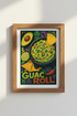 Guacamole & Roll Art Print | Green Kitchen Decor | Modern Foodie Poster