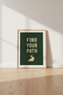 Find Your Path Wall Art | Green Typography Poster | Motivational Office Decor