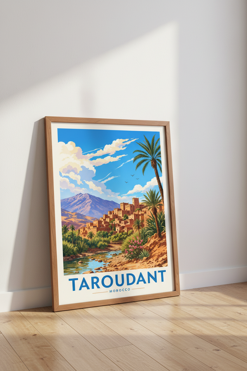 Taroudant Morocco Poster | Vintage Travel Wall Art | Desert Landscape Print